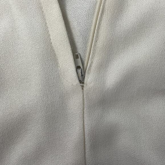 Vintage Mini Skirt Size 8 Cream Off White Solid Pencil Preppy Minimalist 80s 90s - Picture 8 of 15